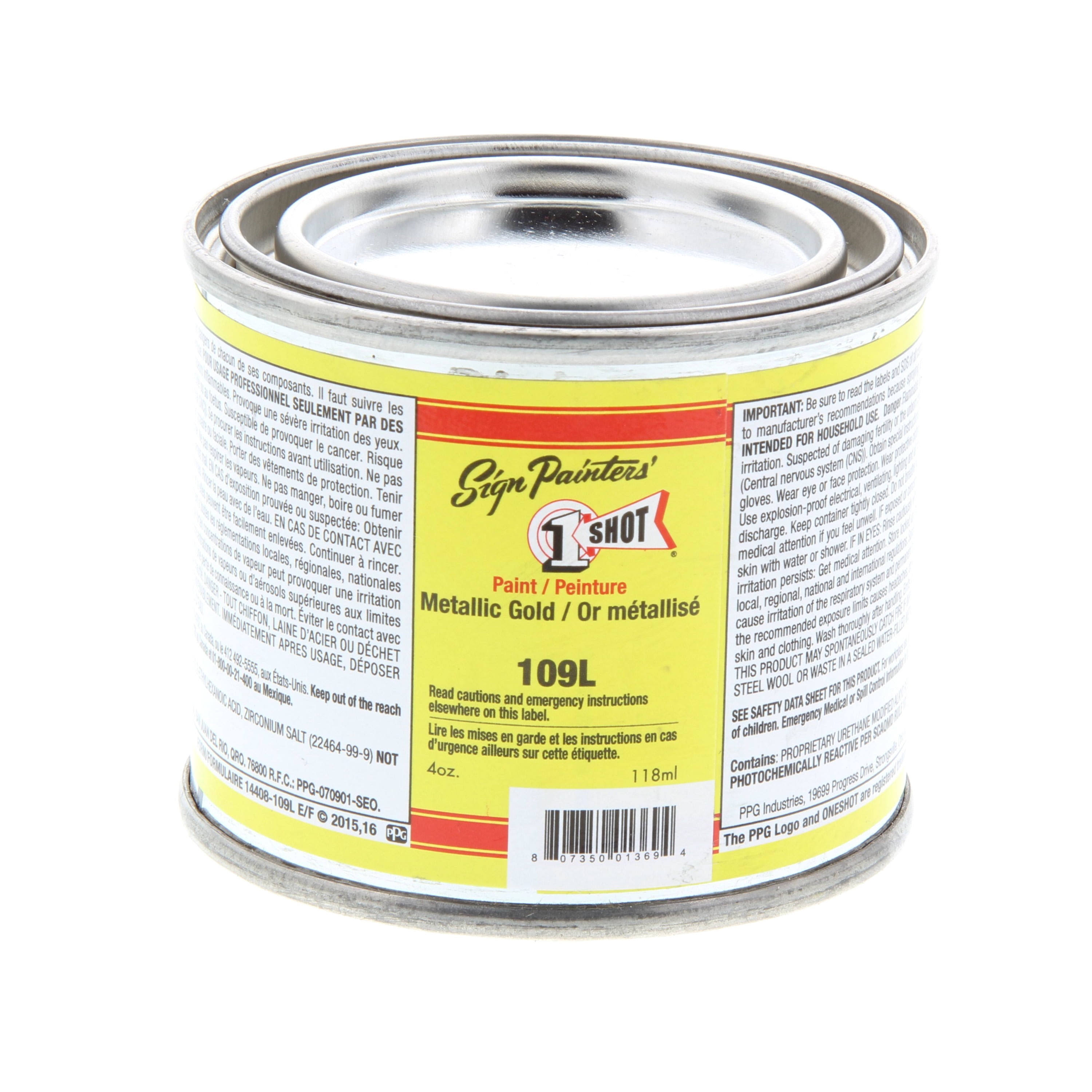 1 Shot Lettering Enamel, 4 oz 109L - Metallic Gold(Metallic Gold/4 oz)
