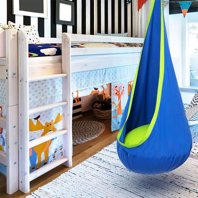 Backyard Garden Kids Outdoor and Indoor Swing Hammock Chair Babies Hanging Hammock Bed Durable Nylon Hammock Chair