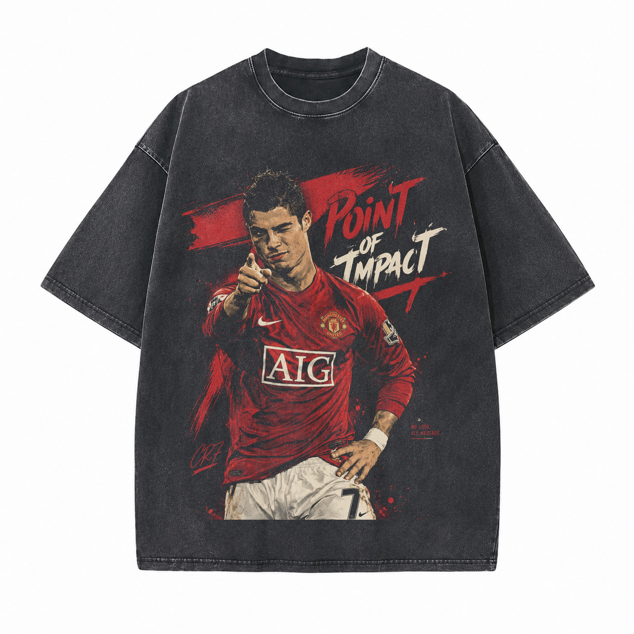 Point of Tmpact Printed Unisex Washed T-Shirt