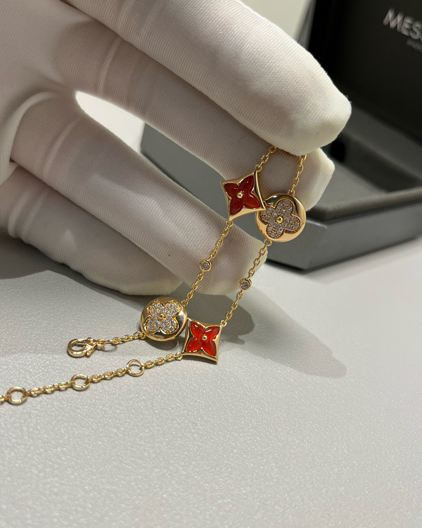 Louis Vuitton Red Color Blossom Bracelet - Original Replica Club