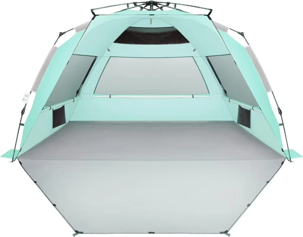 Large Pop Up Beach Tent Sun Shelter, 5-6 Person, 98.4in L x 55in D x 58in H