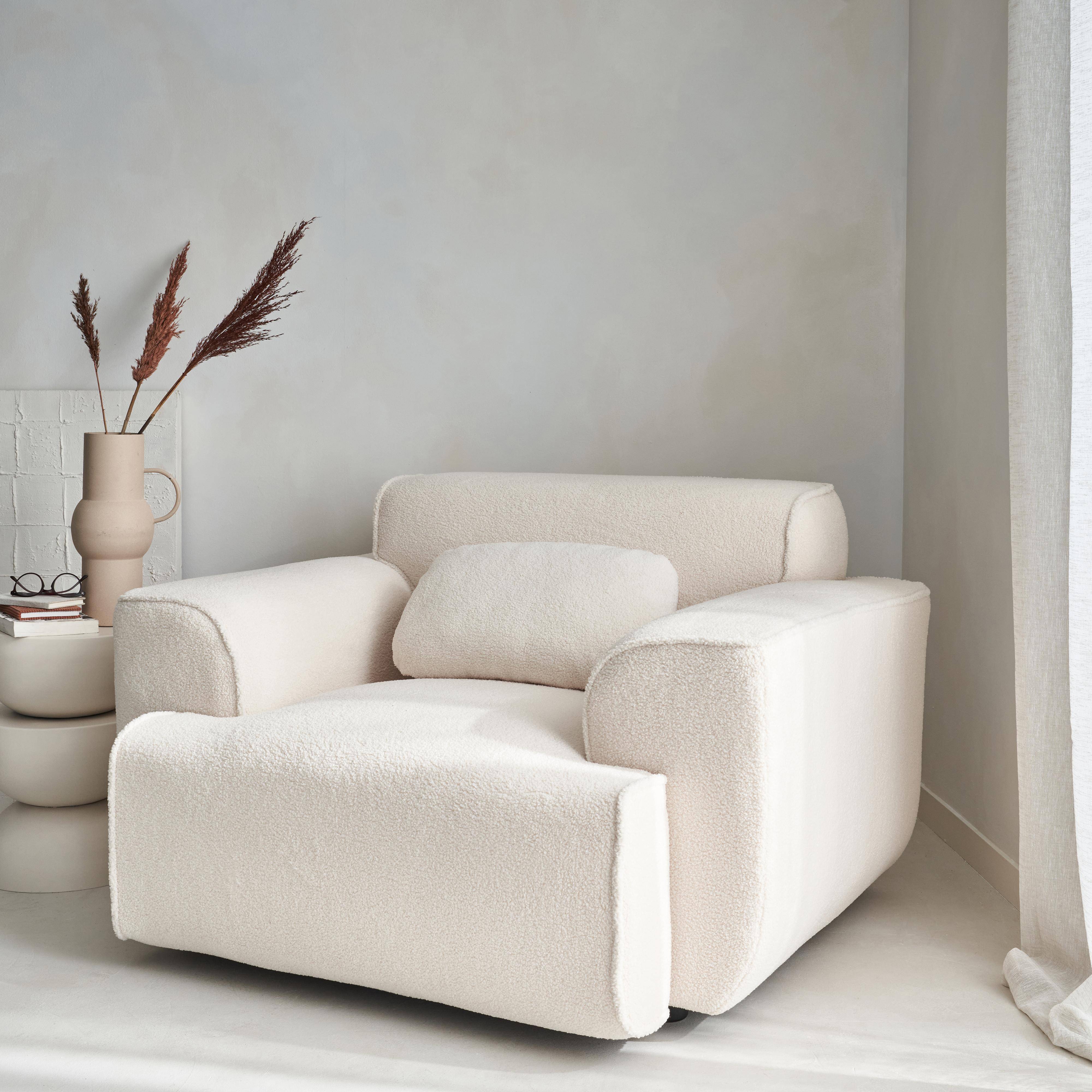 Wallas borreguito - Sillón de tela borreguito con cojín incluido