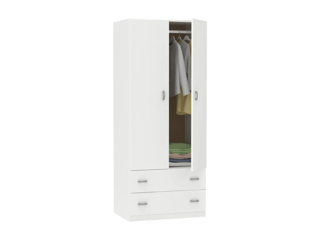 Armario ropero / Mueble de almacenamiento color Blanco brillante - Altura 180 x Longitud 74 x Profundidad 50 cm HCAH73031