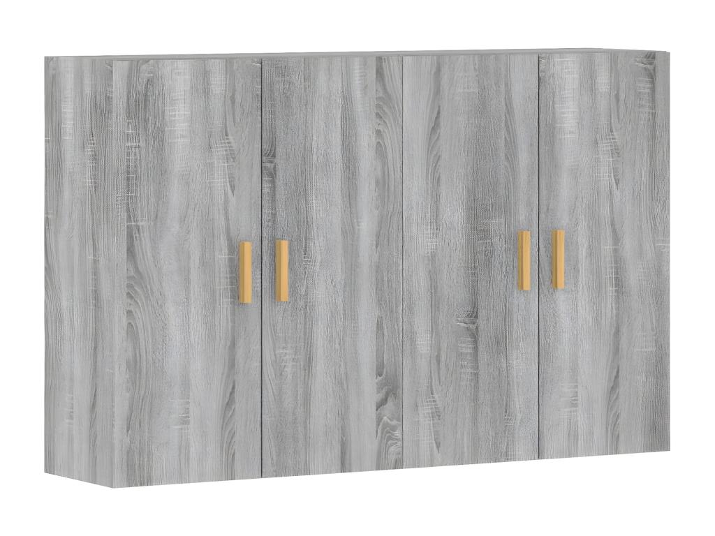 Armarios de pared 2 uds madera de ingeniería gris Abodeia