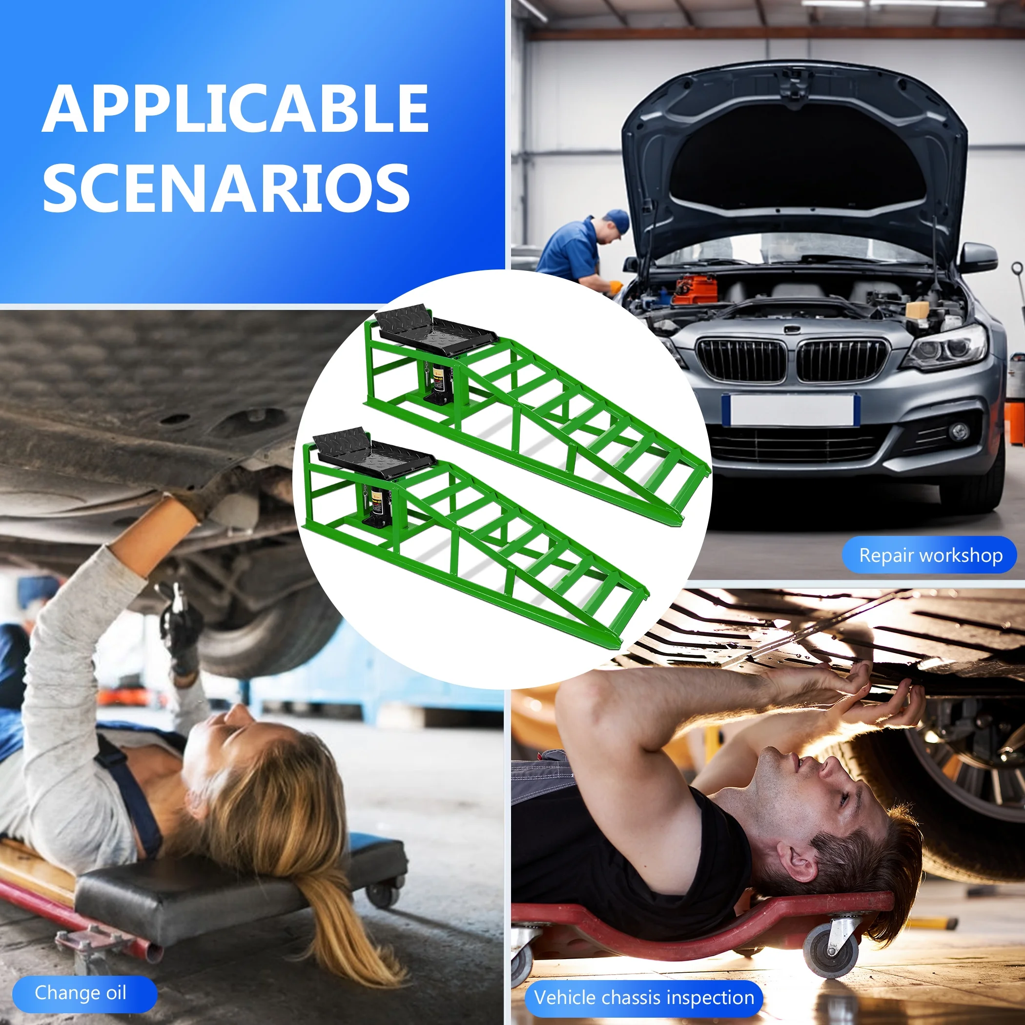 Lafati 2-Pack Hydraulic Car Ramps: Heavy-Duty Vehicle Ramps with 5T / 10000lbs Jack Load Capacity, Portable Design for Effortless Oil Changes and Car Lifts - Image 26