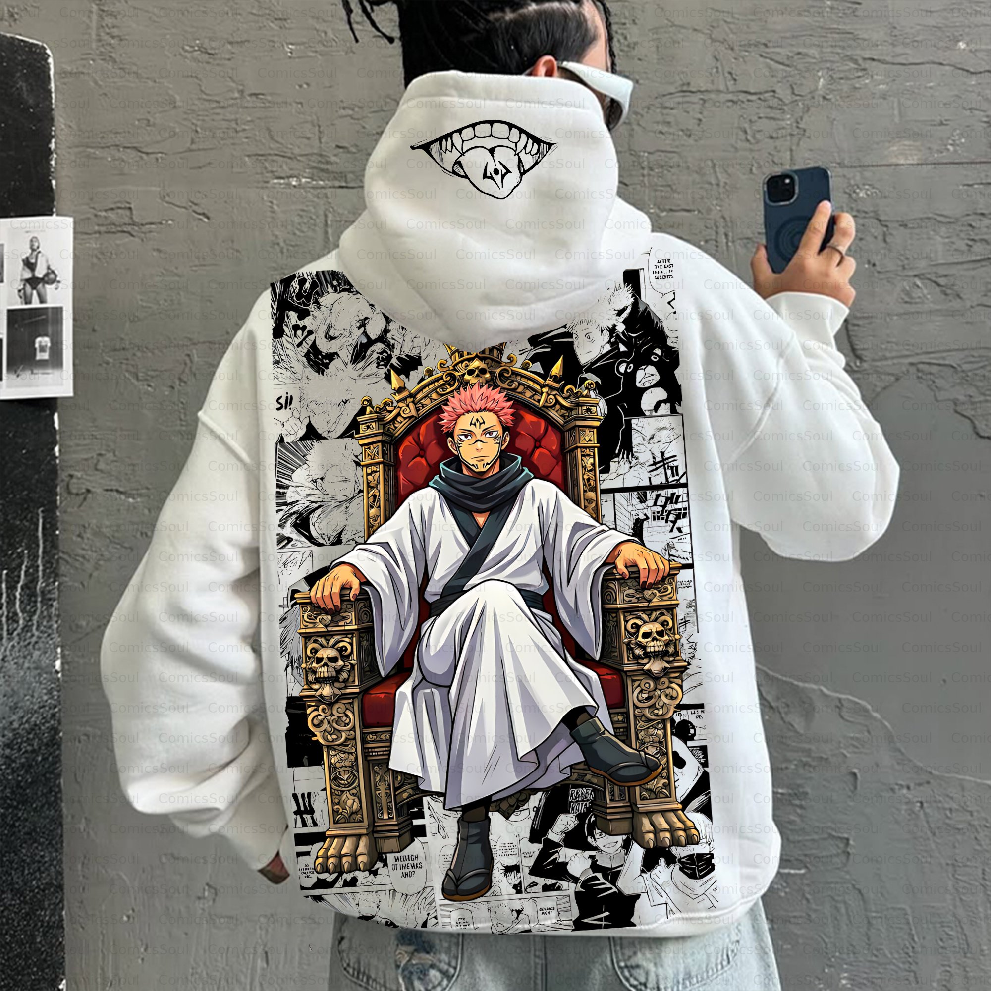 Unisex Anime Inspired Vintage Plush Hoodie