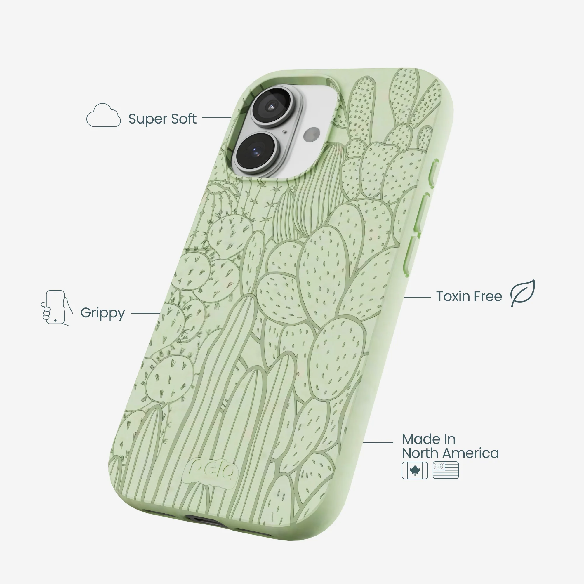 Sage Green Cacti iPhone 17 Case