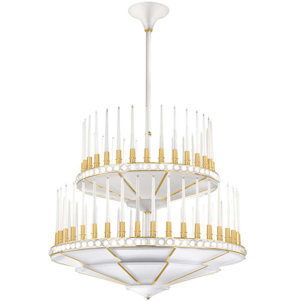 LUSTRE PERLES - CRISTAL INCOLORE, FINITION DORÉ SATINÉ