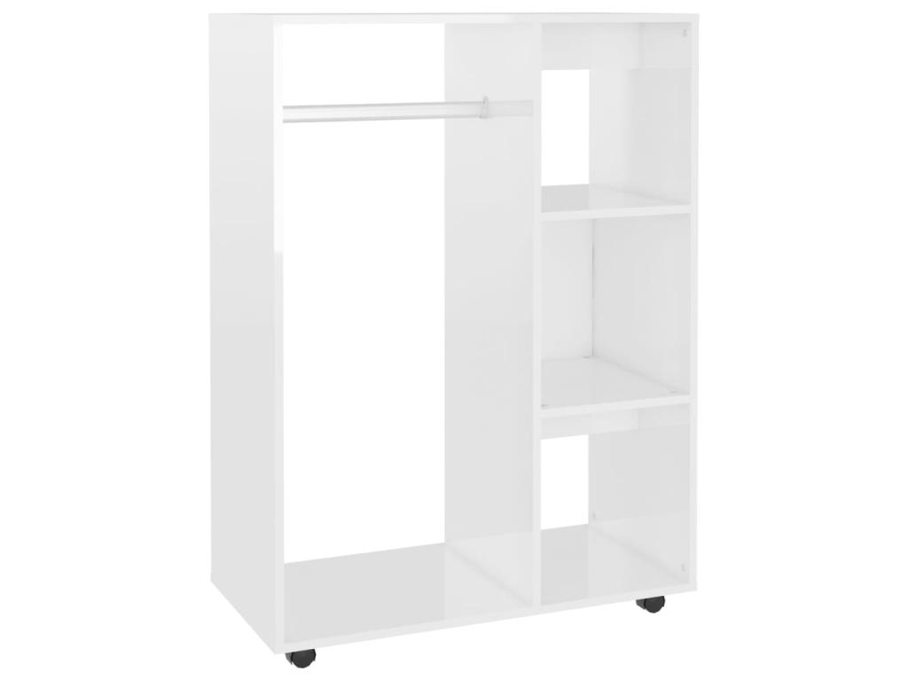 Armario de madera contrachapada blanco brillo 80x40x110 cm