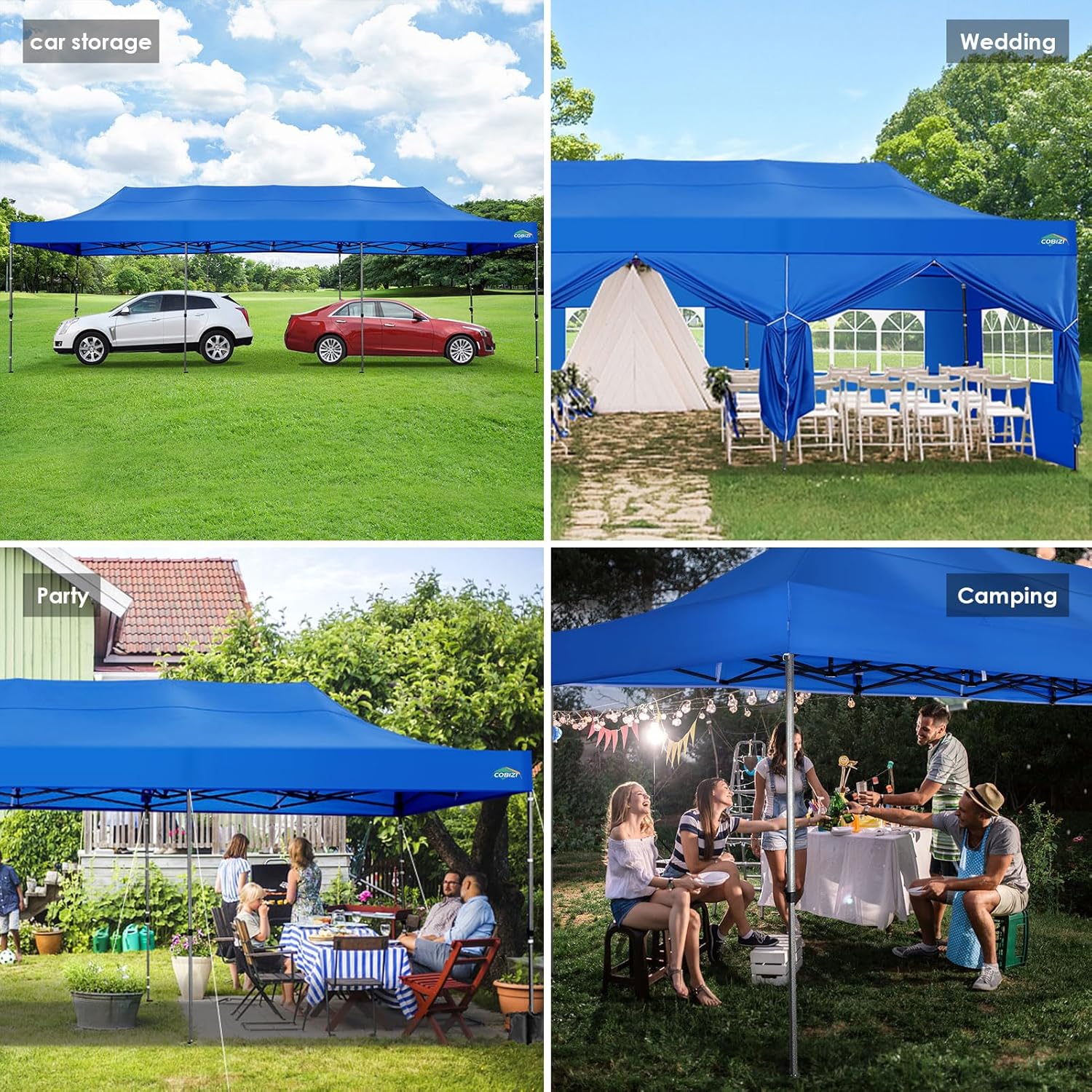 COBIZI 10x20 Heavy Duty Pop up Canopy Tent 6 sidewalls Commercial Canopy Wedding Party Tents