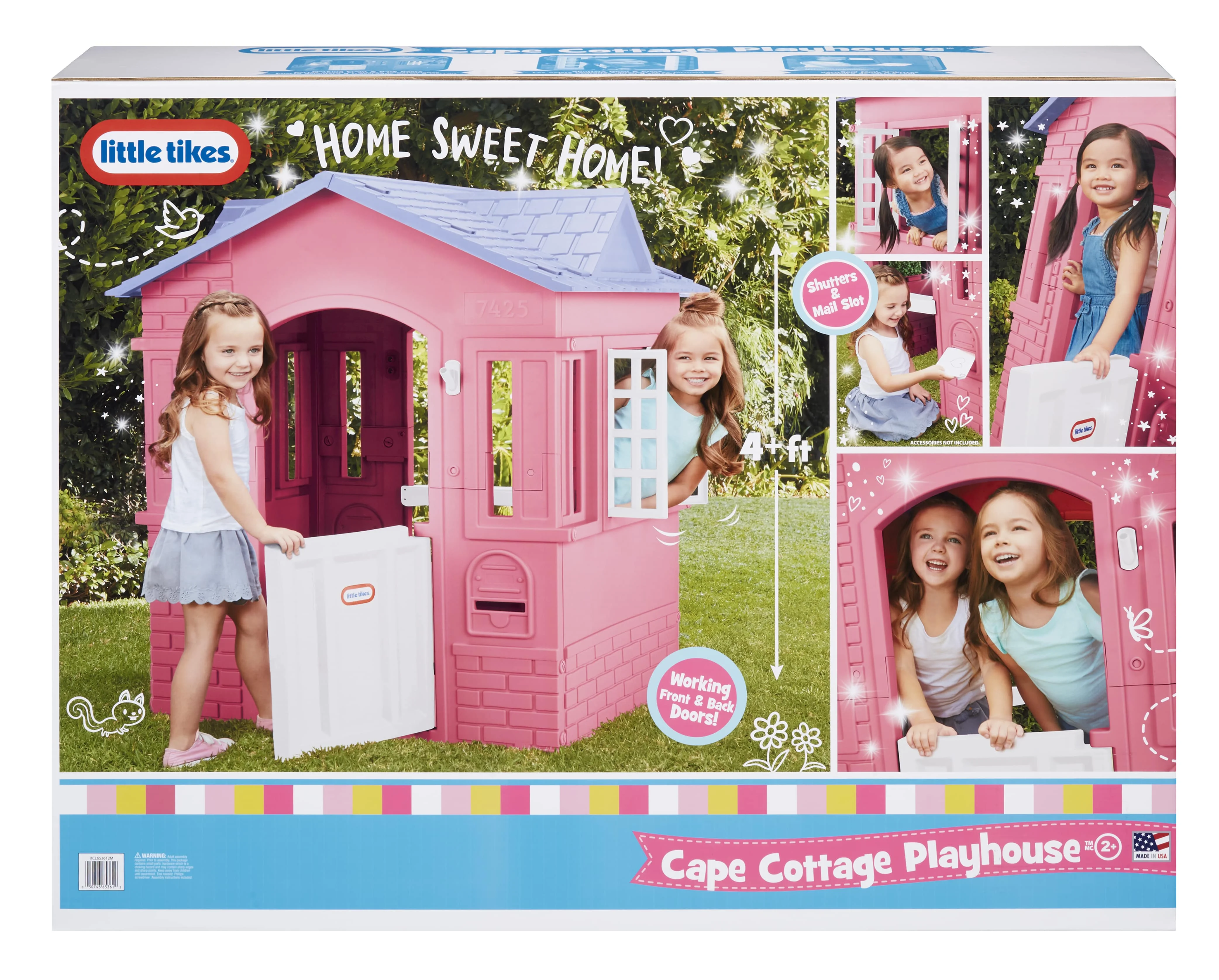 Little Tikes Cape Cottage House, Pink - Pretend Playhouse with Working Doors, Window Shutters, and Flag Holder, for Kids 2-8 Years Old - Image 8