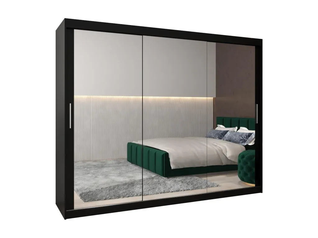 ARMARIO Alkifurniturees 3 DE PUERTAS CORREDERAS 200/250/62 3 puertas (Negro/Negro) ERKU99631