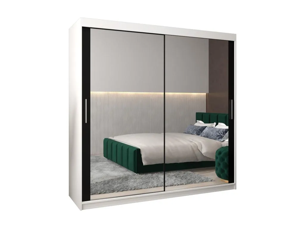 Armario Decoencanto 3 de puertas correderas 200/200/62 2 puertas (blanco/negro)