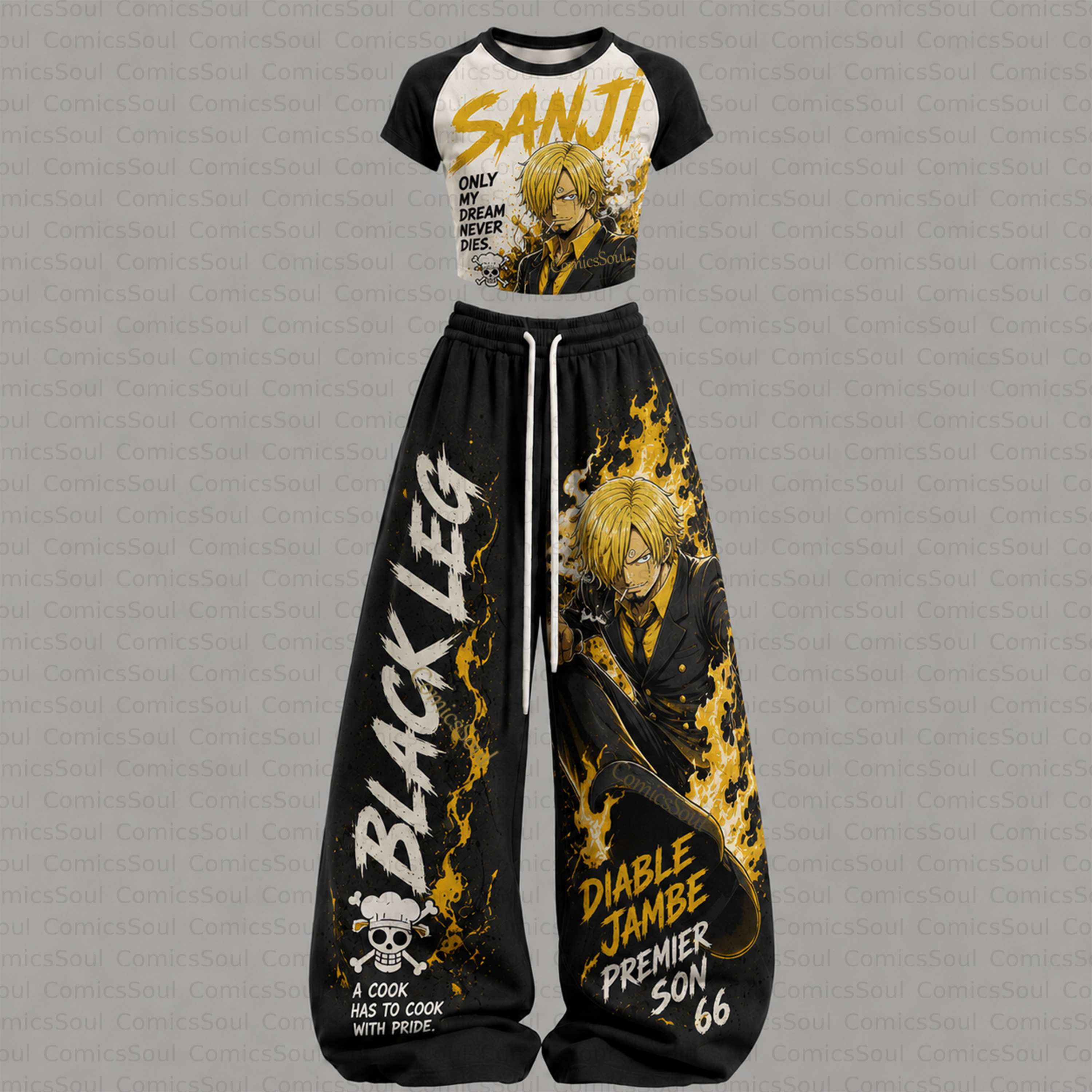 ONE PIECE T-Shirt & Elasticated Trousers Two-Piece Set