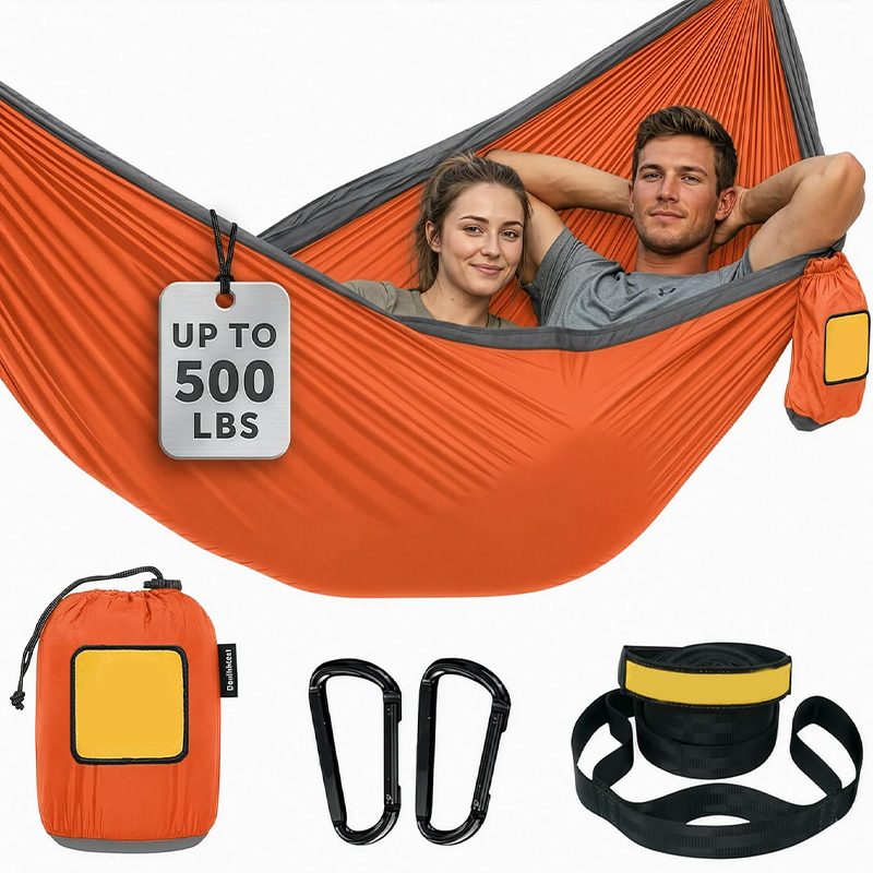 Camping Hammock Portable Lightweight Polyamide Moisture Wicking Breathable Hammock With Tree Straps Travel