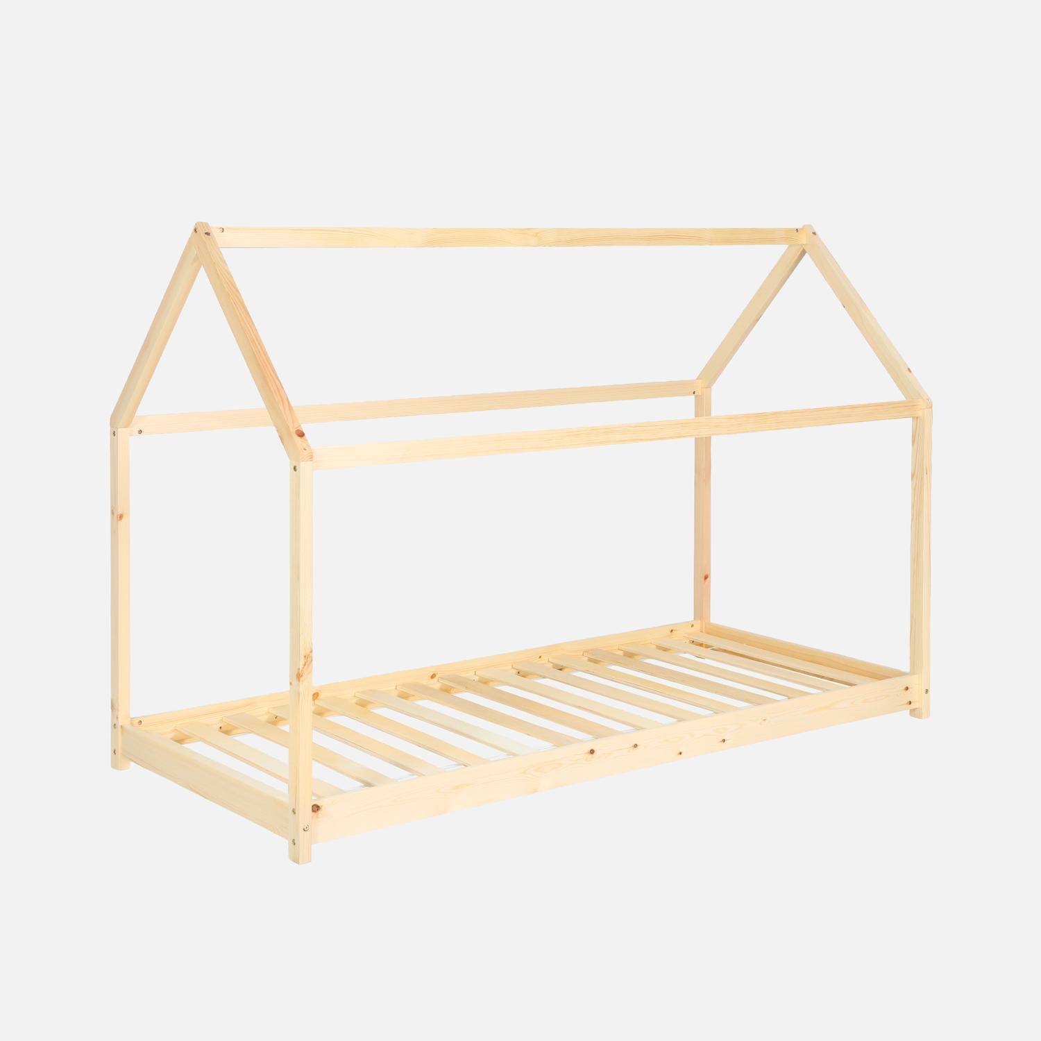Tobias - Cama infantil de pino natural, 90x190cm