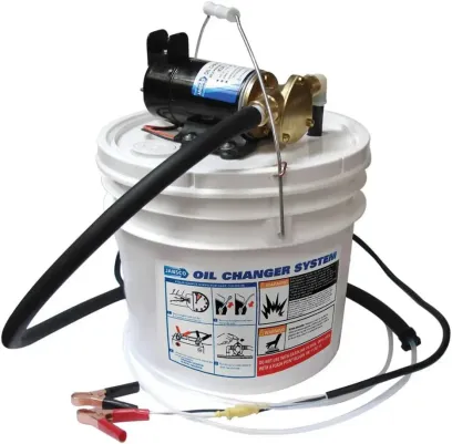 Marine Quick Oil Changer, Flexible Impeller Pump, Reversing Switch 3.5 Gallon, 12-Volt, Non CE, White