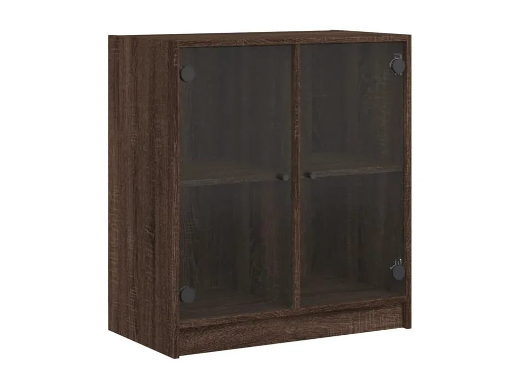 Armario auxiliar puertas de vidrio marrón Jmmhogar 68x37x75.5 cm