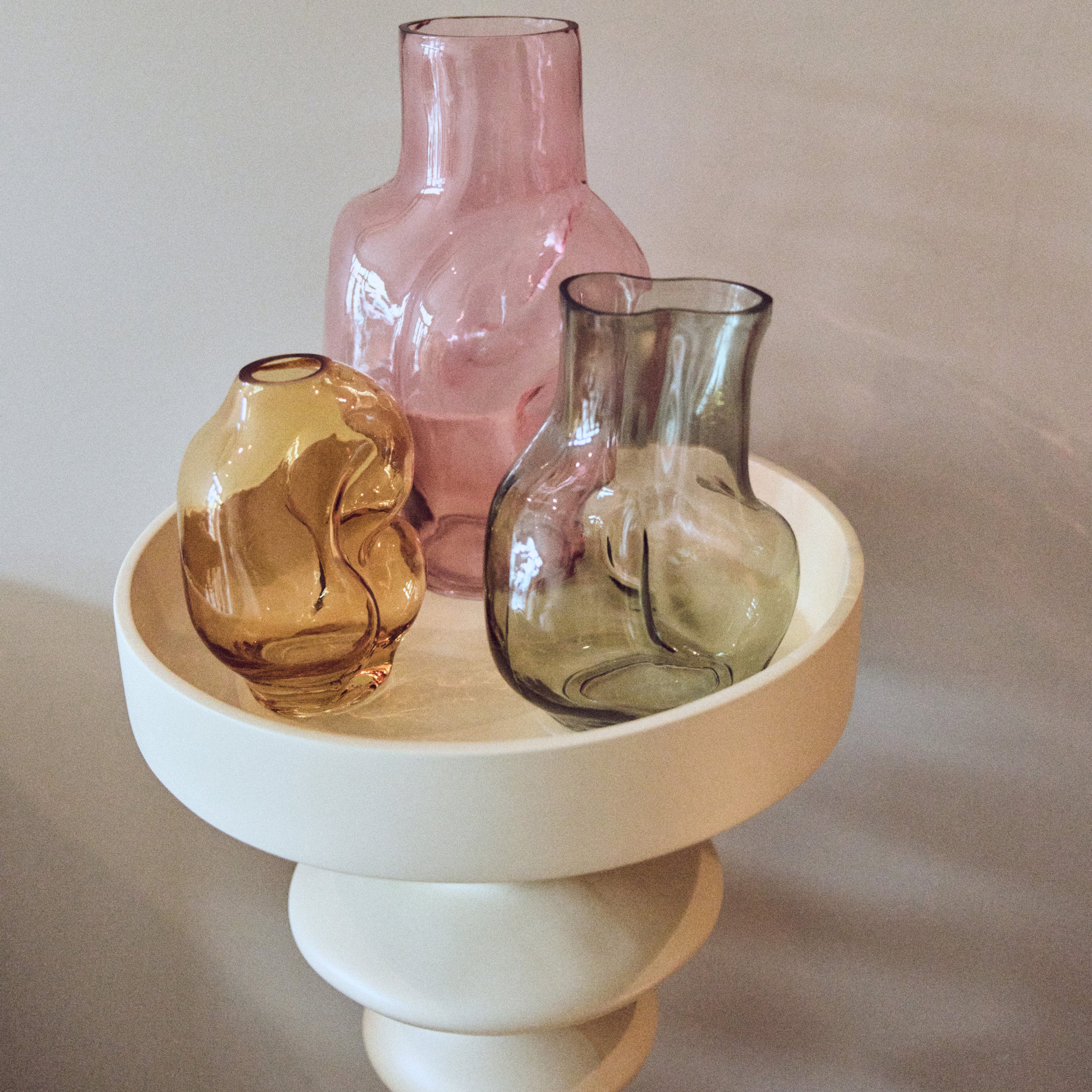 HKliving Gleam Glass Vaas Small - Amber