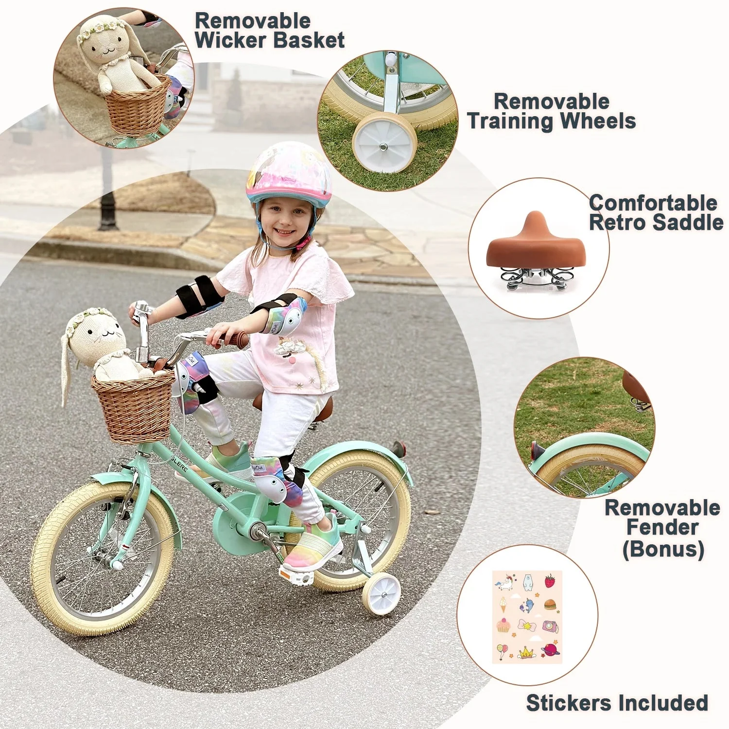 Glerc Girls' Kids' Bike, 12 inch, Pink, Ages 2-4 Years - Little Molly - Image 28 Glerc Girls' Kids' Bike, 12 inch, Pink, Ages 2-4 Years - Little Molly - Image 28