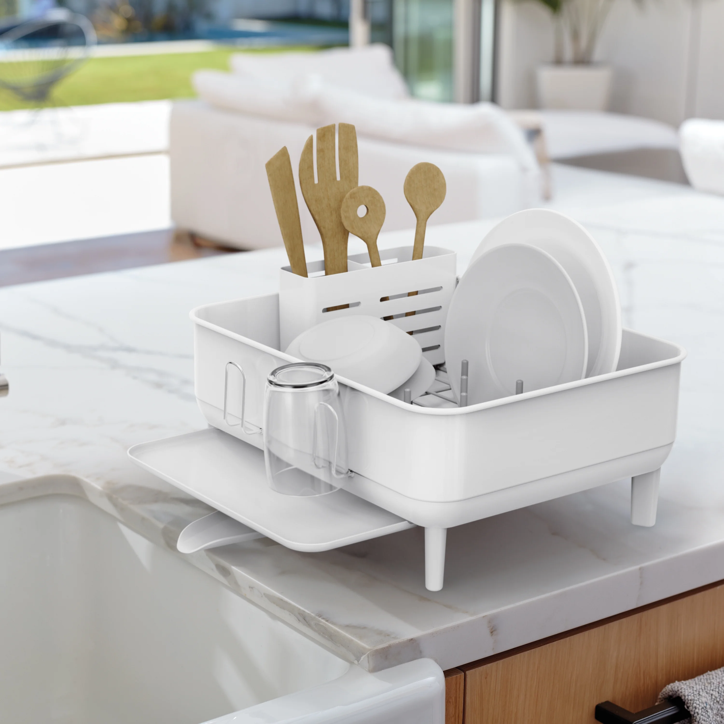simplehuman Kitchen Dish Drying Rack, Fingerprint-Proof Stainless Steel Frame, Grey Plastic - Image 14