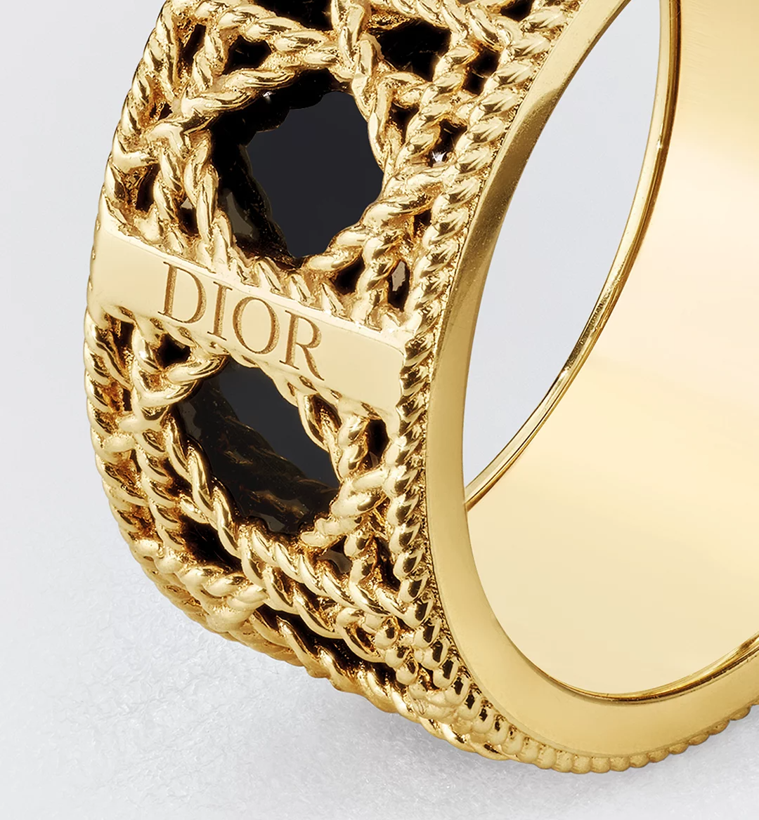Replicate My Dior Ring Yellow Gold and Black Lacquer(1:1 replica) - Original Replica Club