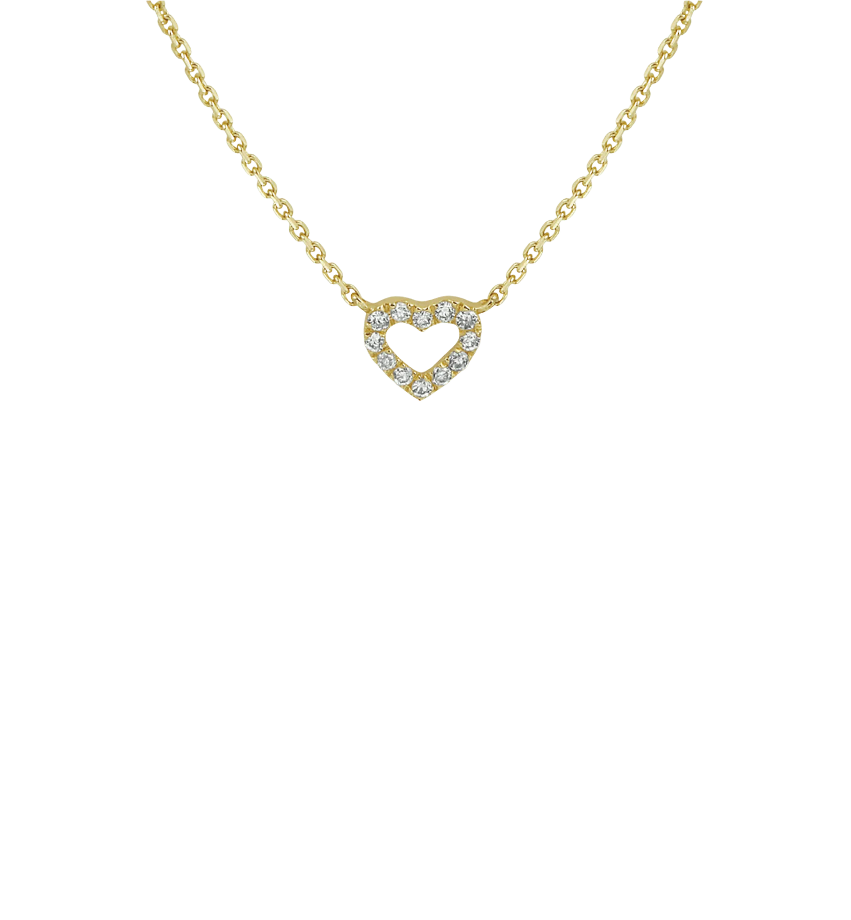 Diamond Heart Pendant Necklace 14K
