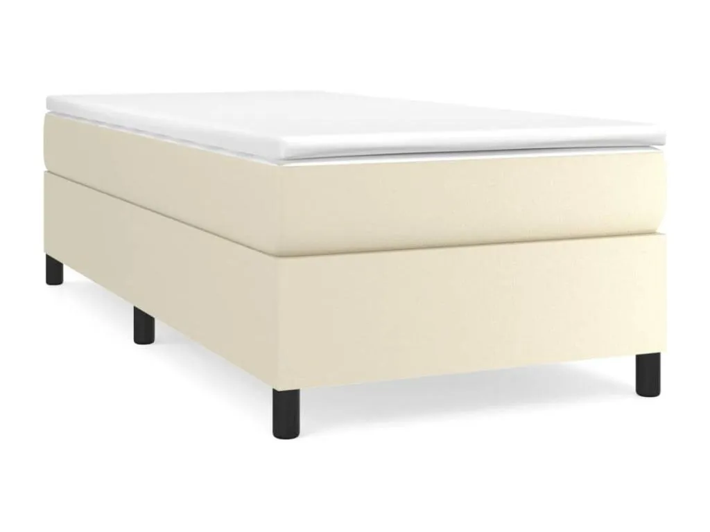 Cama box spring con colchón cuero sintético crema 90x190 cm zpl3731461