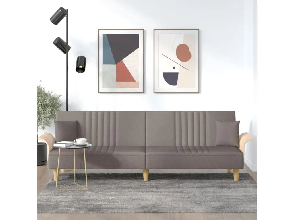 Sofá cama con reposabrazos tela gris taupe 82162wpbq