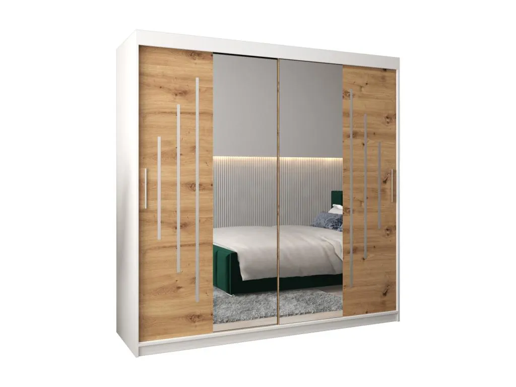 Armario Nidovia puertas correderas 200/200/62 2 puertas blanco/artisan vxs3446852