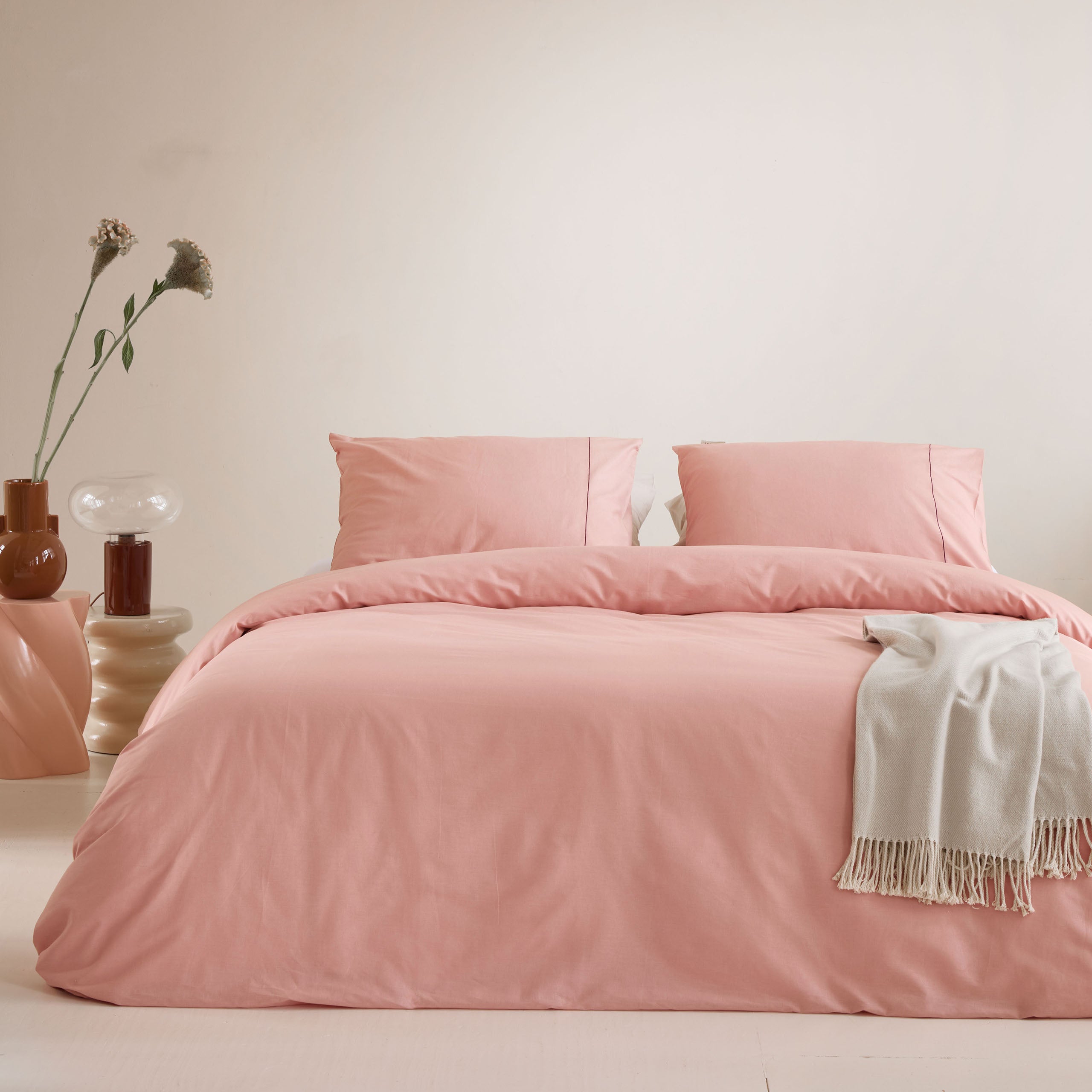 Walra Remade Uni Essence Dekbedovertrek 140 x 220 cm - Roze