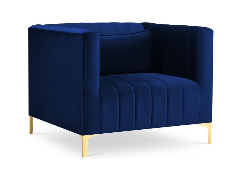 Sillón Cozetiq de terciopelo azul 90x85x74cm