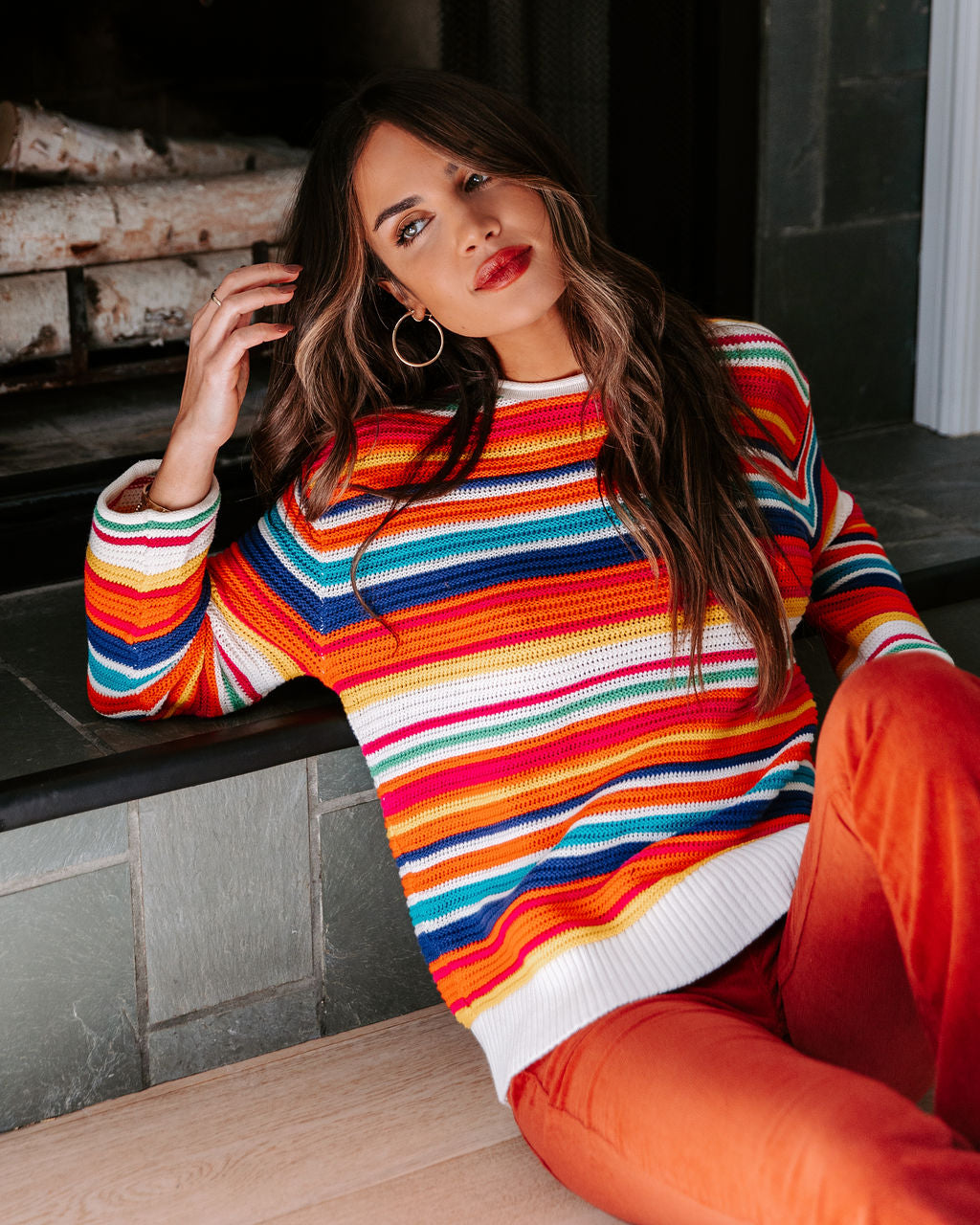 Think Bold Striped Knit Pullover Sweater - Se7enfashion