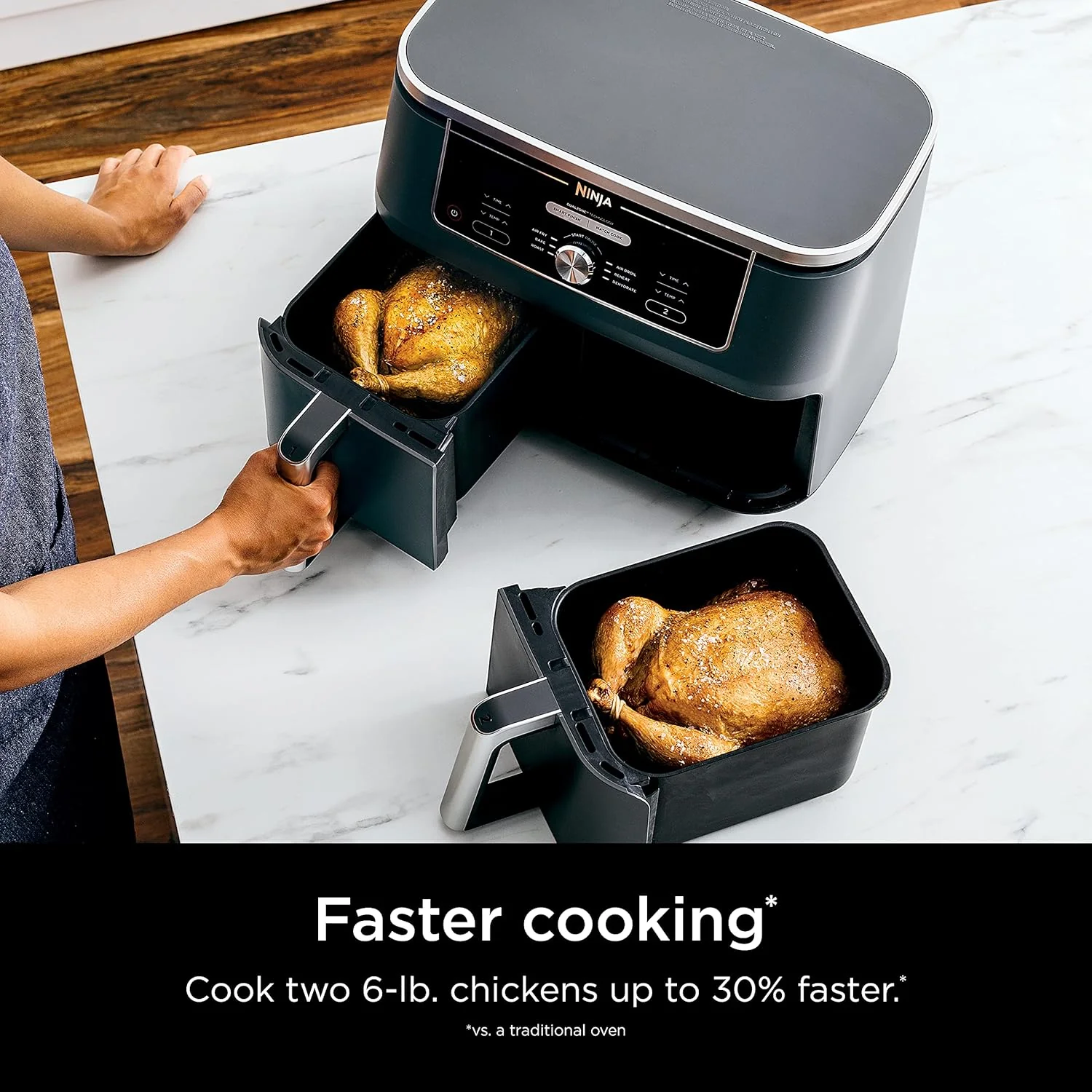 Ninja Foodi 6-in-1 FlexBasket Air Fryer with 7-Quart MegaZone and Basket Divider