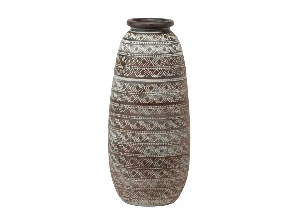 Florero Ceramica Marron 26x26x60 Cm