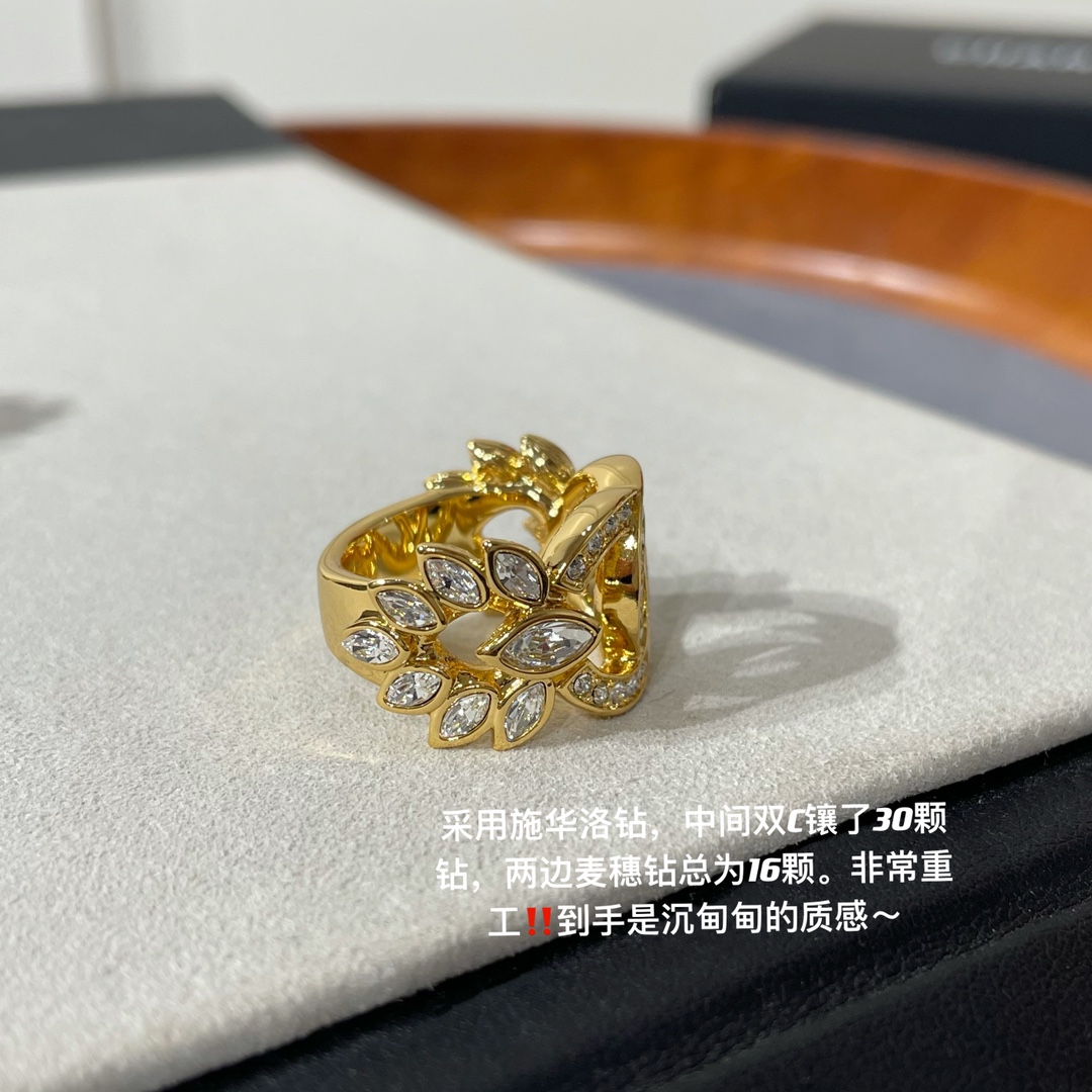 Chanel Wide Hollow Ear of Wheat Ring - Original Replica Club