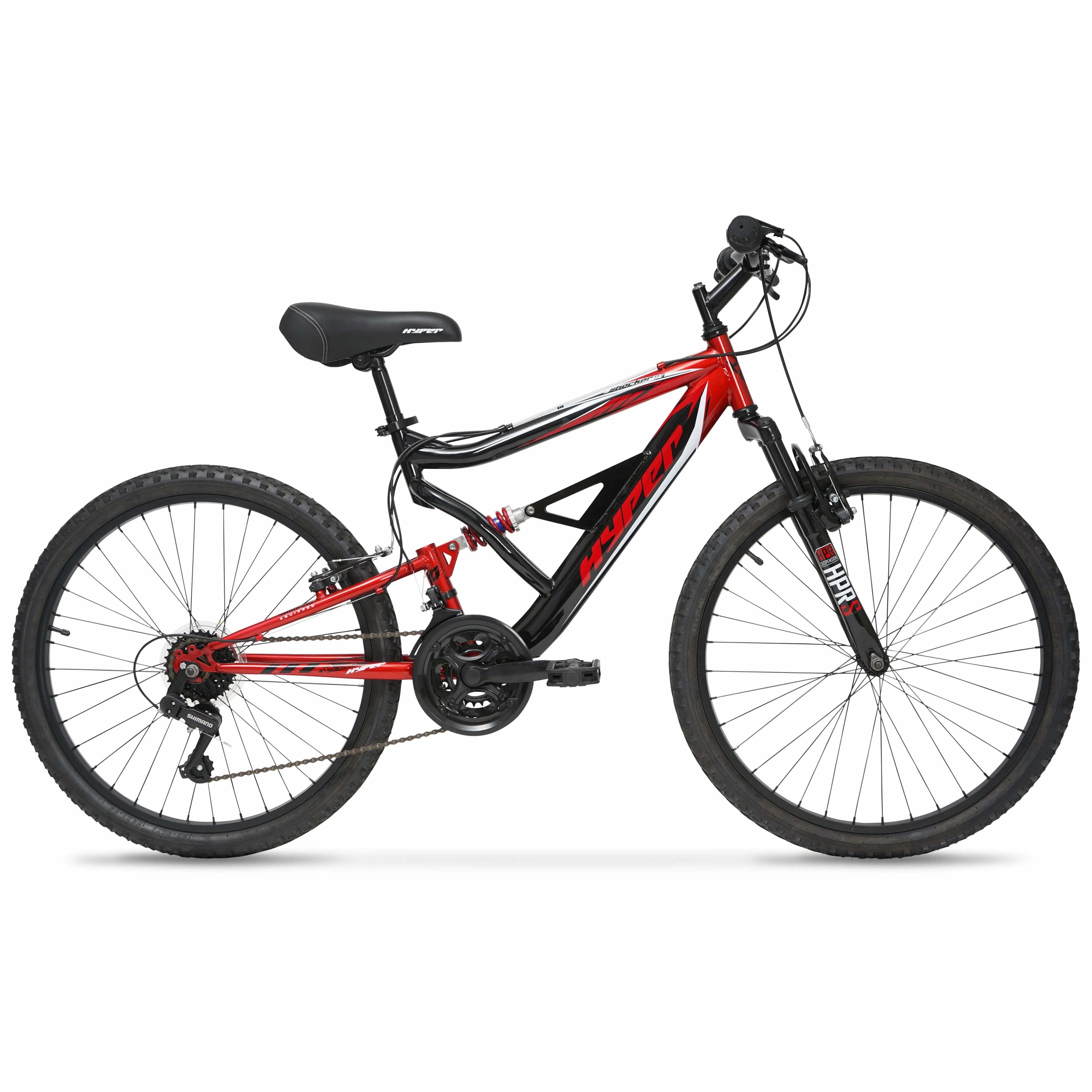 Hyper Bicycle 24" Shocker Mountain Bike, Kids, Red and Black - Image 5