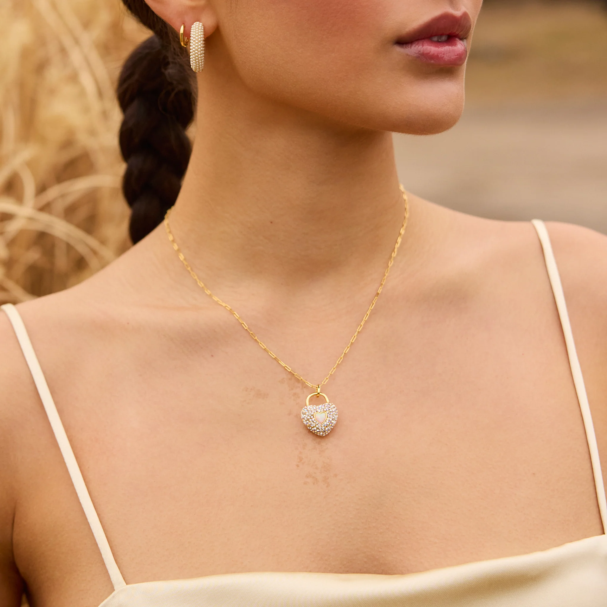 Sea Salt Sparkle Heart Charm