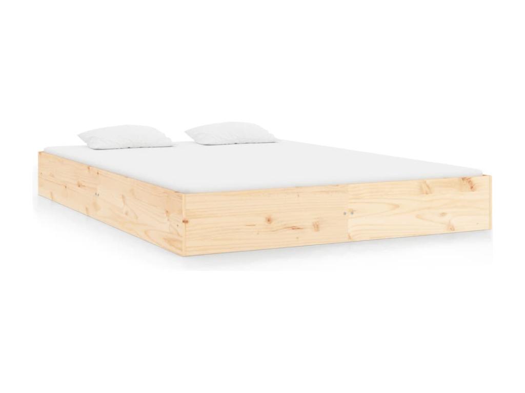 Mueblescolor de cama doble sin colchón madera maciza 150x200 cm