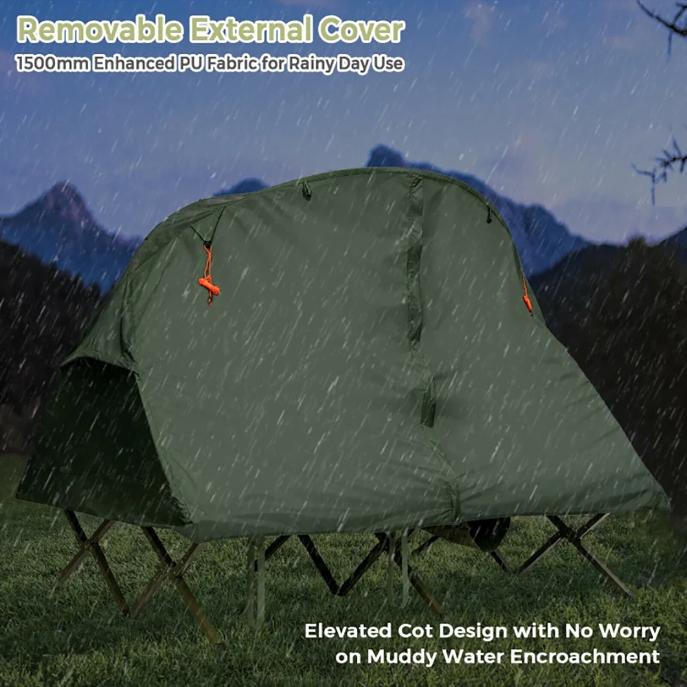Kadyn Tent, Waterproof Tents,Camping Hiking Tents,2-Person Outdoor Camping Tent with External Cover-Green - Image 5