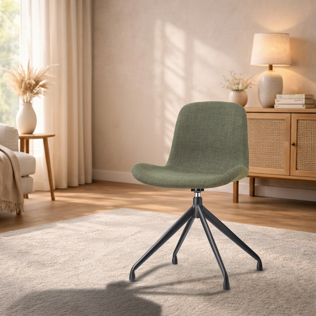 Nolon Nola-Otis Draaibare Eetkamerstoel Forestgroen - Zwart Onderstel