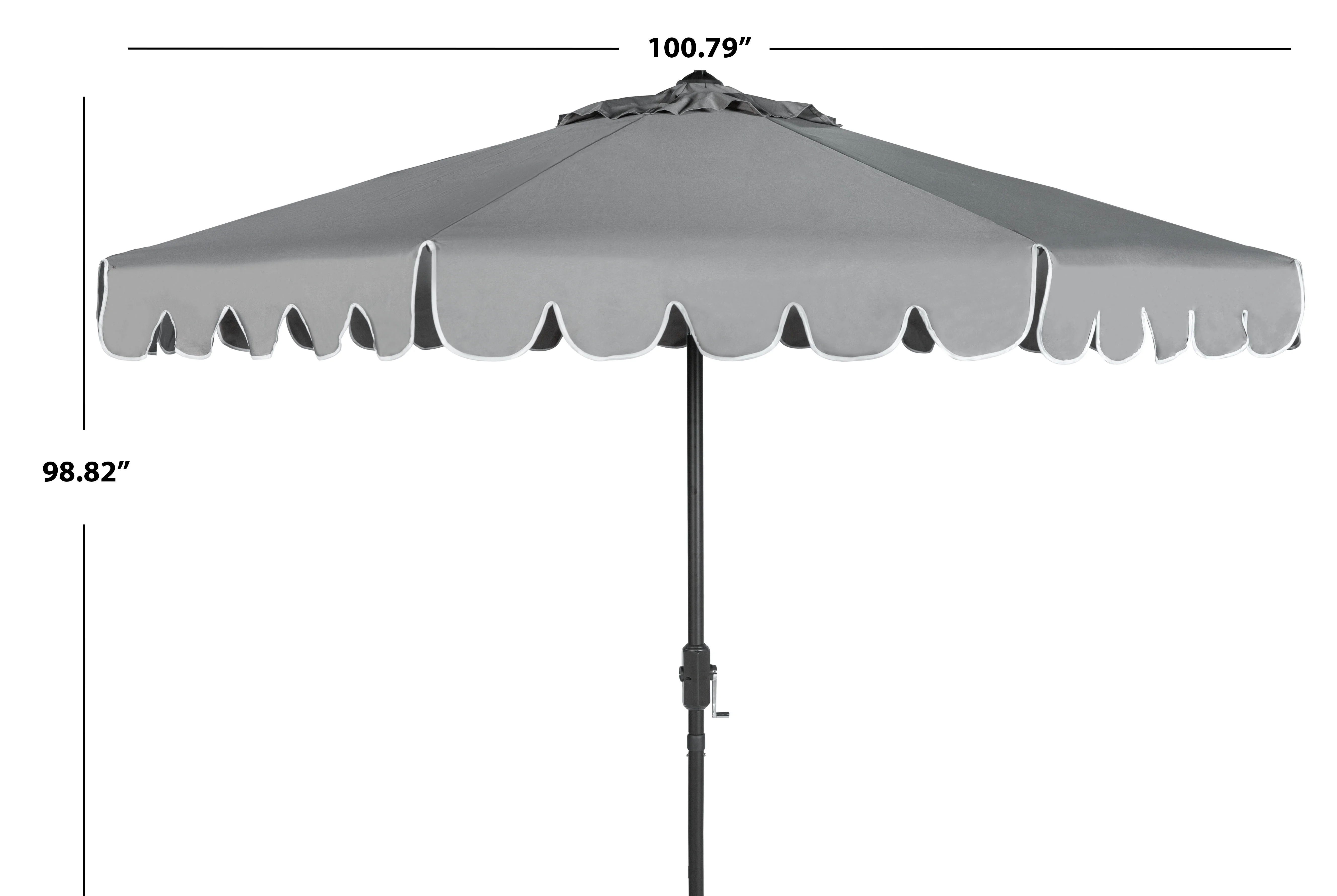 Safavieh Venice 9' Market Crank Tilt Patio Umbrella, Navy/White - Image 45