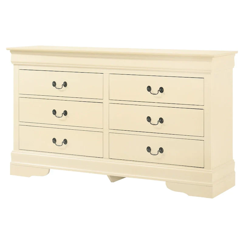 Louis Philippe 6-Drawer Dresser for Bedroom
