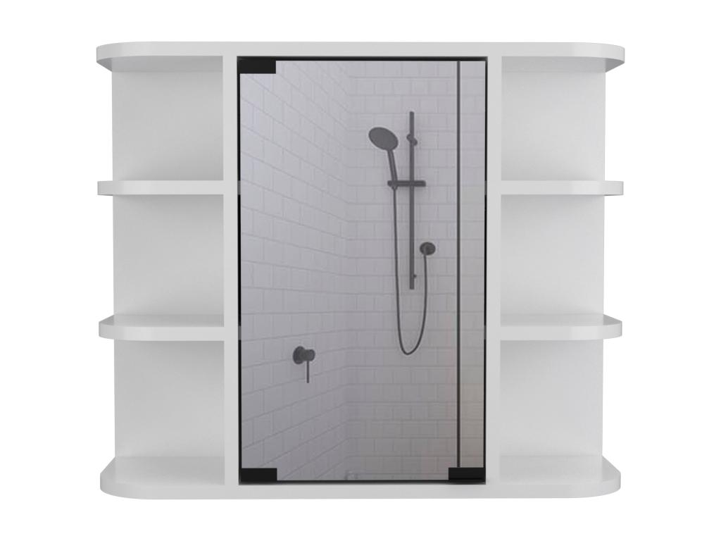 Armario de Pared para Baño Milán con Estantes y Espejo - 49 98 cm X 59 99 cm X 18 99 cm - Blanco