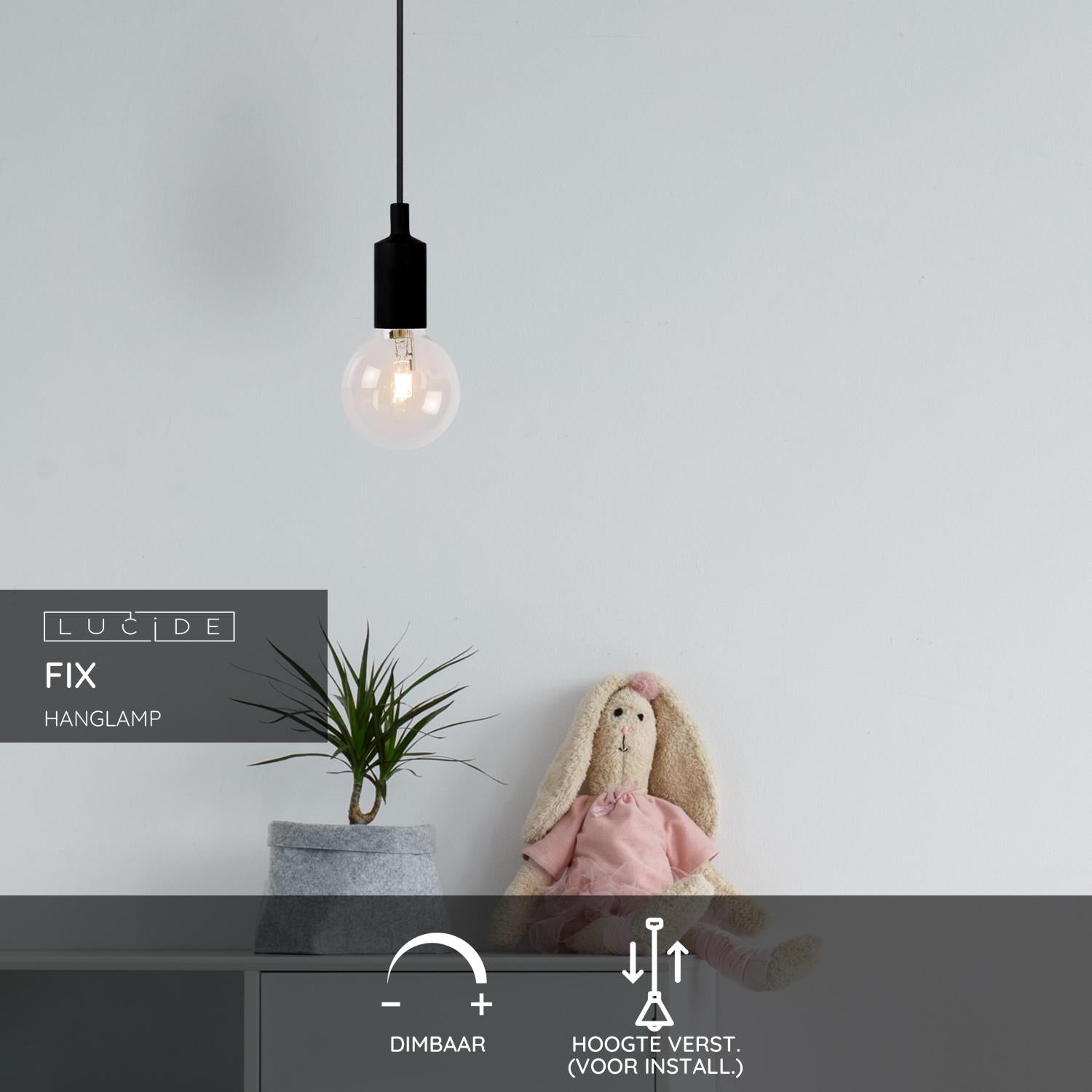 Lucide FIX Hanglamp - Zwart