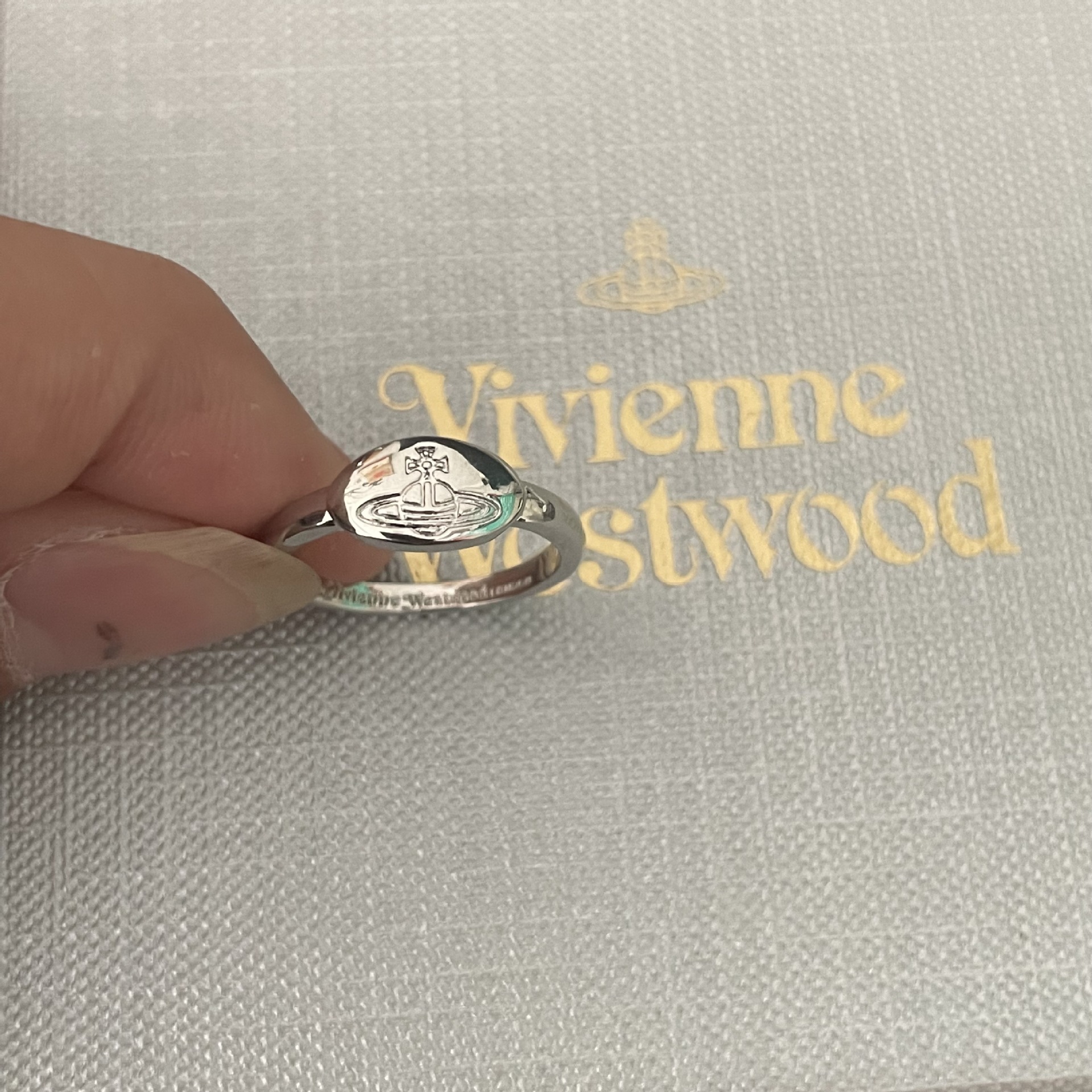 Vivienne Westwood Debossed Stamped Saturn Ring - Original Replica Club