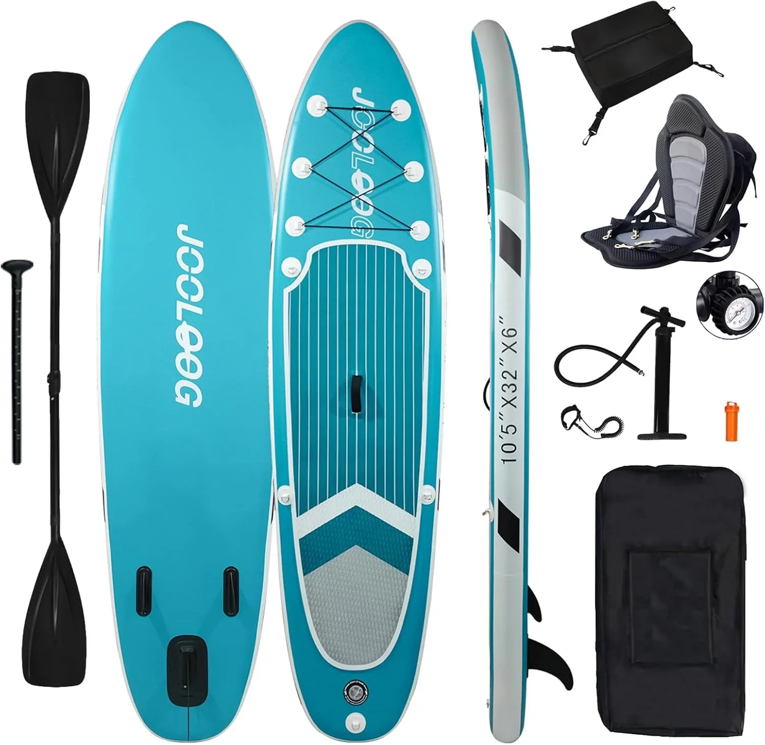 Inflatable Stand-Up Paddle Board With Seat, Blue, 10'5'' X 32'' X 6'' - Image 4 Inflatable Stand-Up Paddle Board With Seat, Blue, 10'5'' X 32'' X 6'' - Image 4