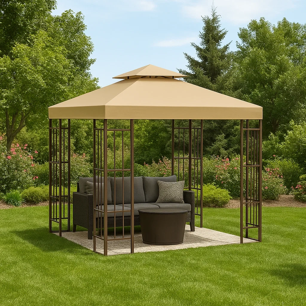 Pérgola 3x3m beige sin cortinas - SLuGdlE156he
