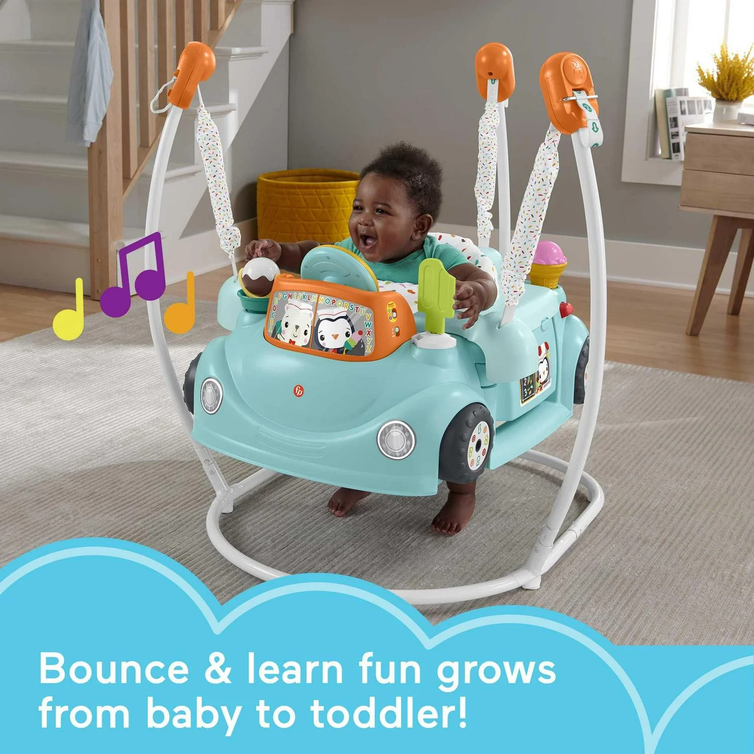 Fisher-Price 2-in-1 Sweet Ride Jumperoo Activity Center & Learning Toy for Infant and Toddler