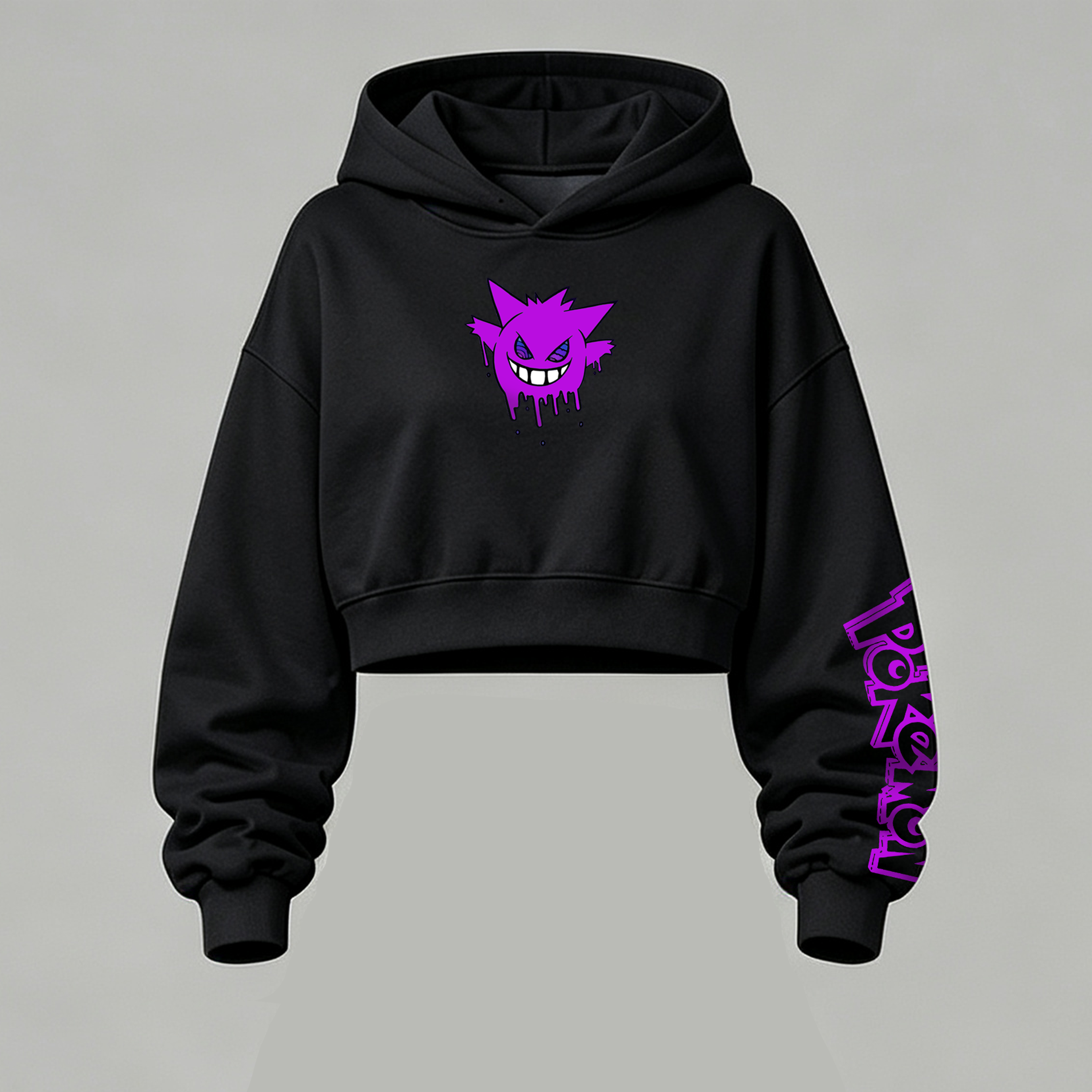 Pokémon Halloween Series Cropped Long Sleeve Hoodie & High Waist Jogger Pants Two Piece TeeThreads Sustain the Scene with Custom Apparel